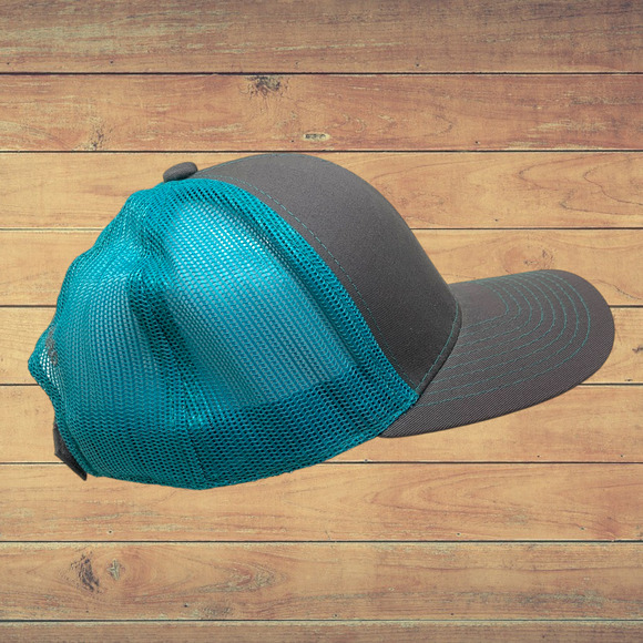 Winders Auto W Embroidered Trucker Hat Cap Snapback Aqua and Gray Mesh Back - Picture 4 of 8